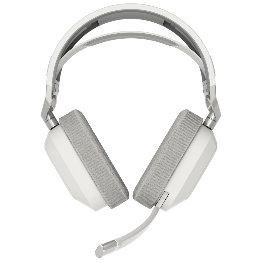A large main feature product image of Corsair HS80 MAX Wireless Gaming Headset - White