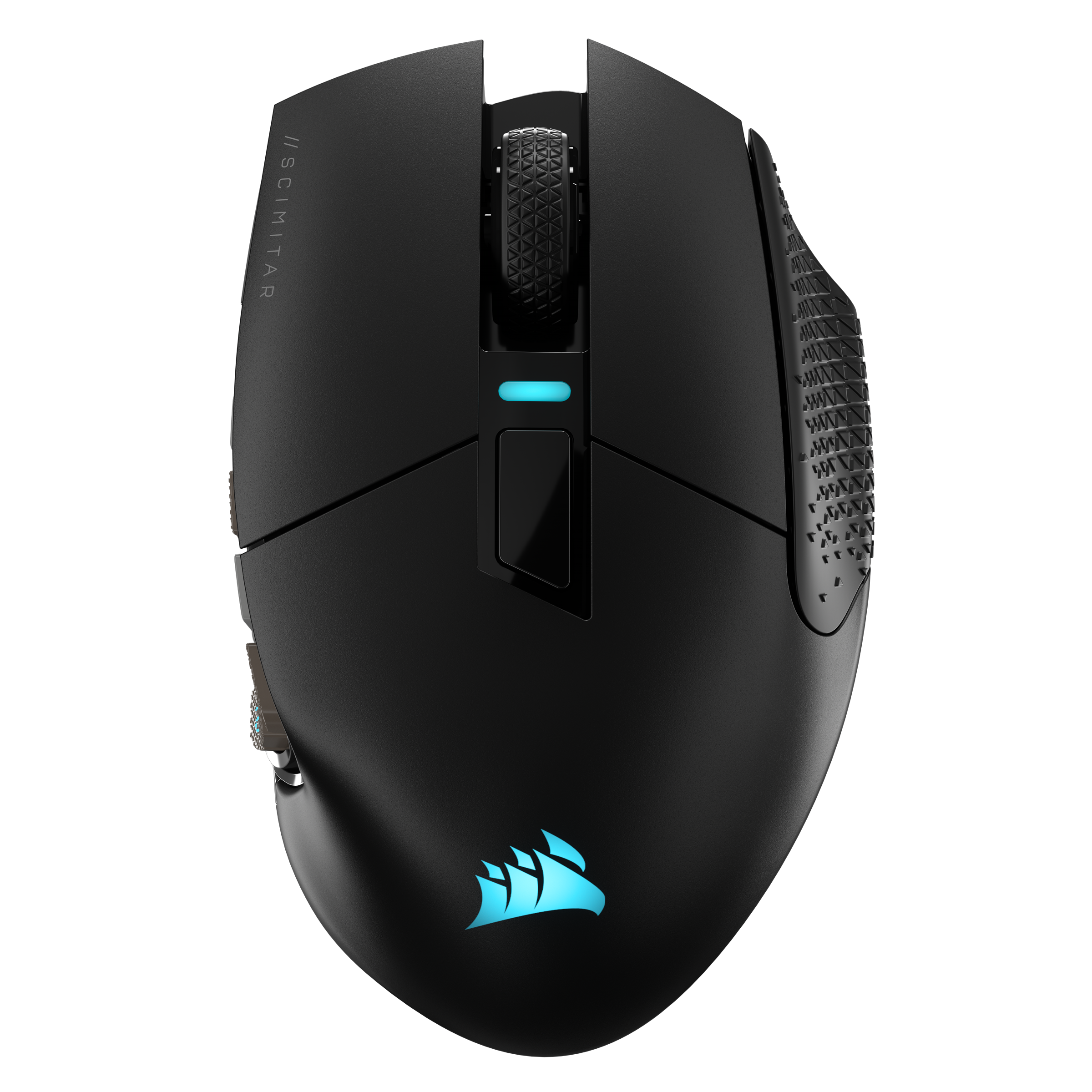 A large main feature product image of Corsair SCIMITAR ELITE WIRELESS MMO Gaming Mouse