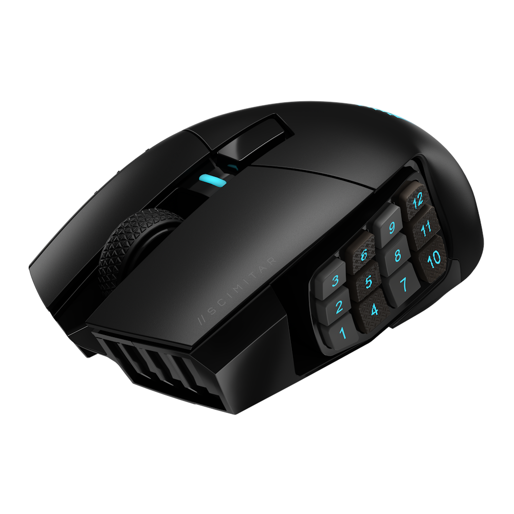 A large main feature product image of Corsair Scimitar Elite Wireless Gaming Mouse