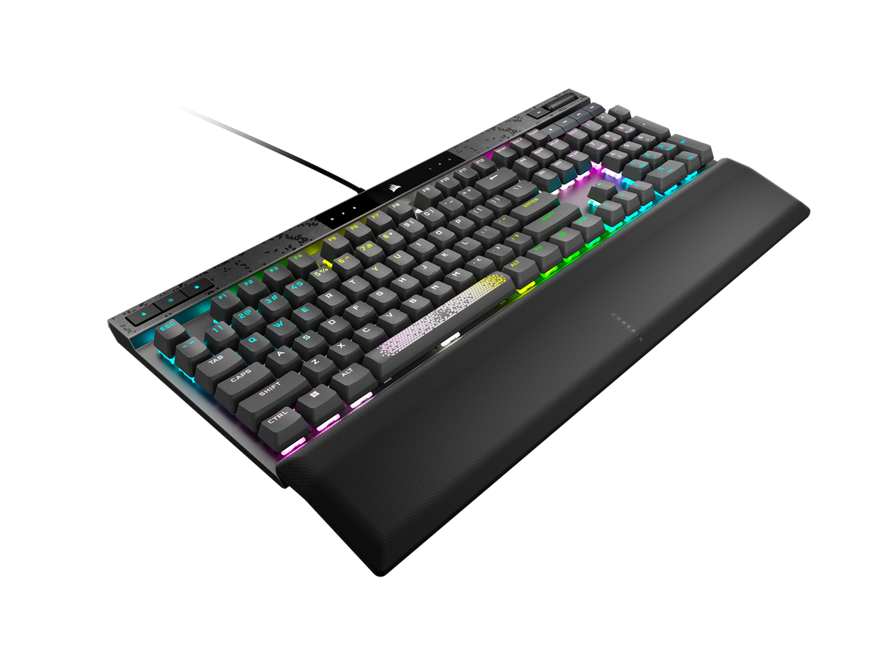 A large main feature product image of Corsair K70 MAX RGB Magnetic-Mechanical Gaming Keyboard (MGX Switch)