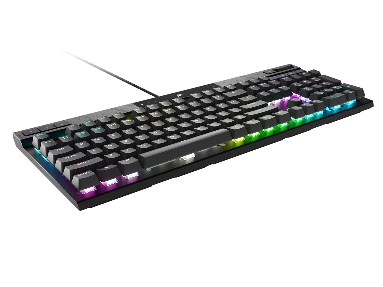 A large main feature product image of Corsair K70 MAX RGB Magnetic-Mechanical Gaming Keyboard (MGX Switch)