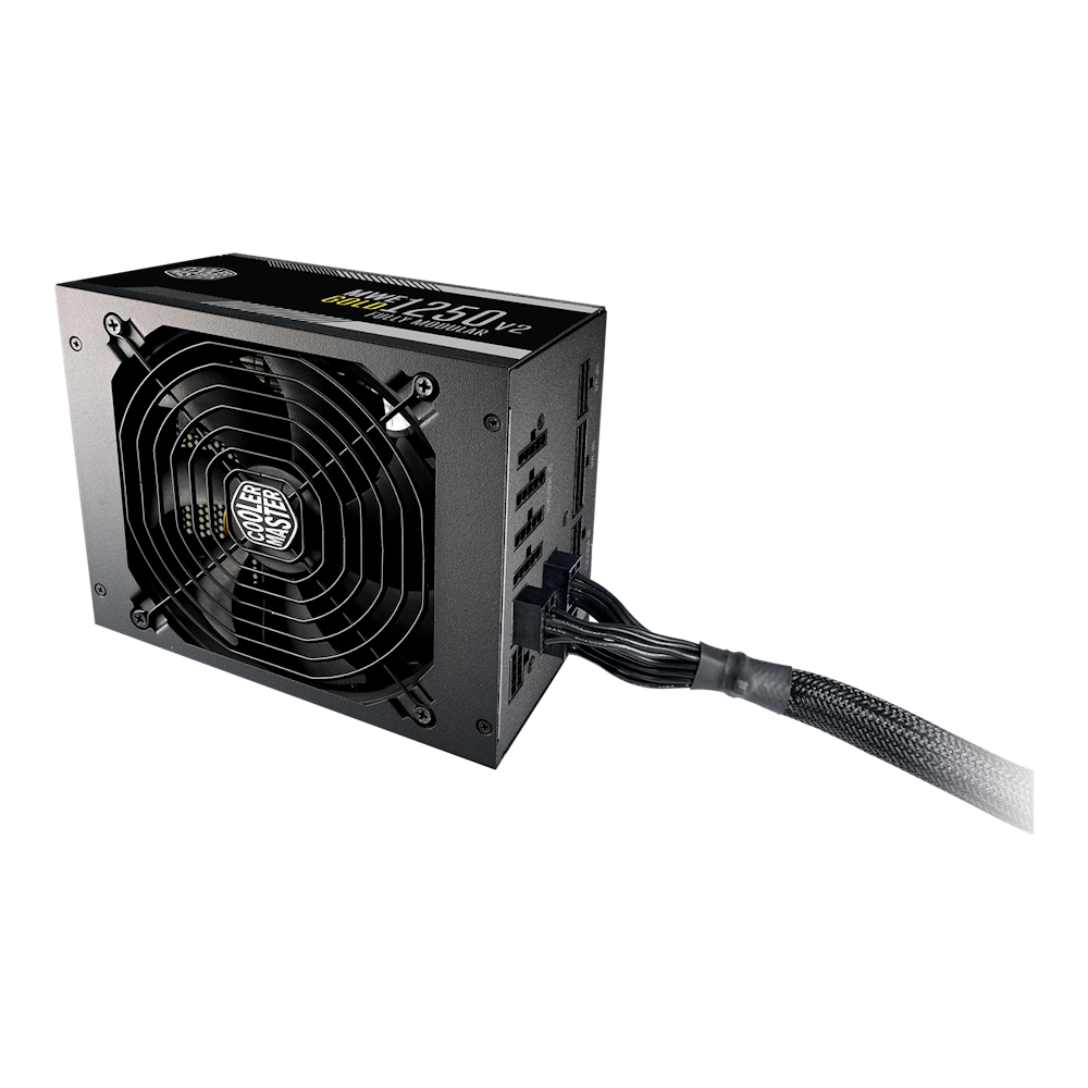 A large main feature product image of Cooler Master 90-degree 12VHPWR to 3x8-Pin Adapter Type 1
