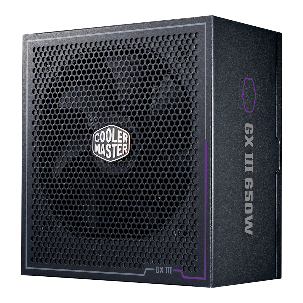 A large main feature product image of Cooler Master GX III 650W Gold ATX Modular PSU