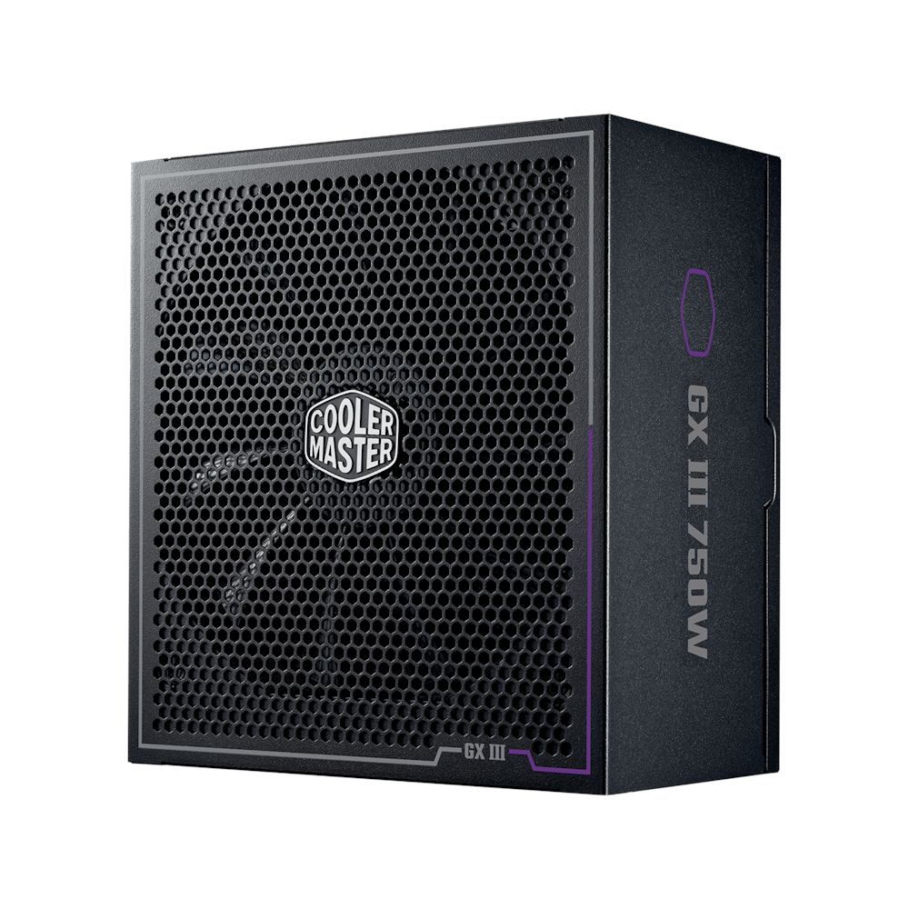A large main feature product image of Cooler Master GX III 750W Gold ATX Modular PSU