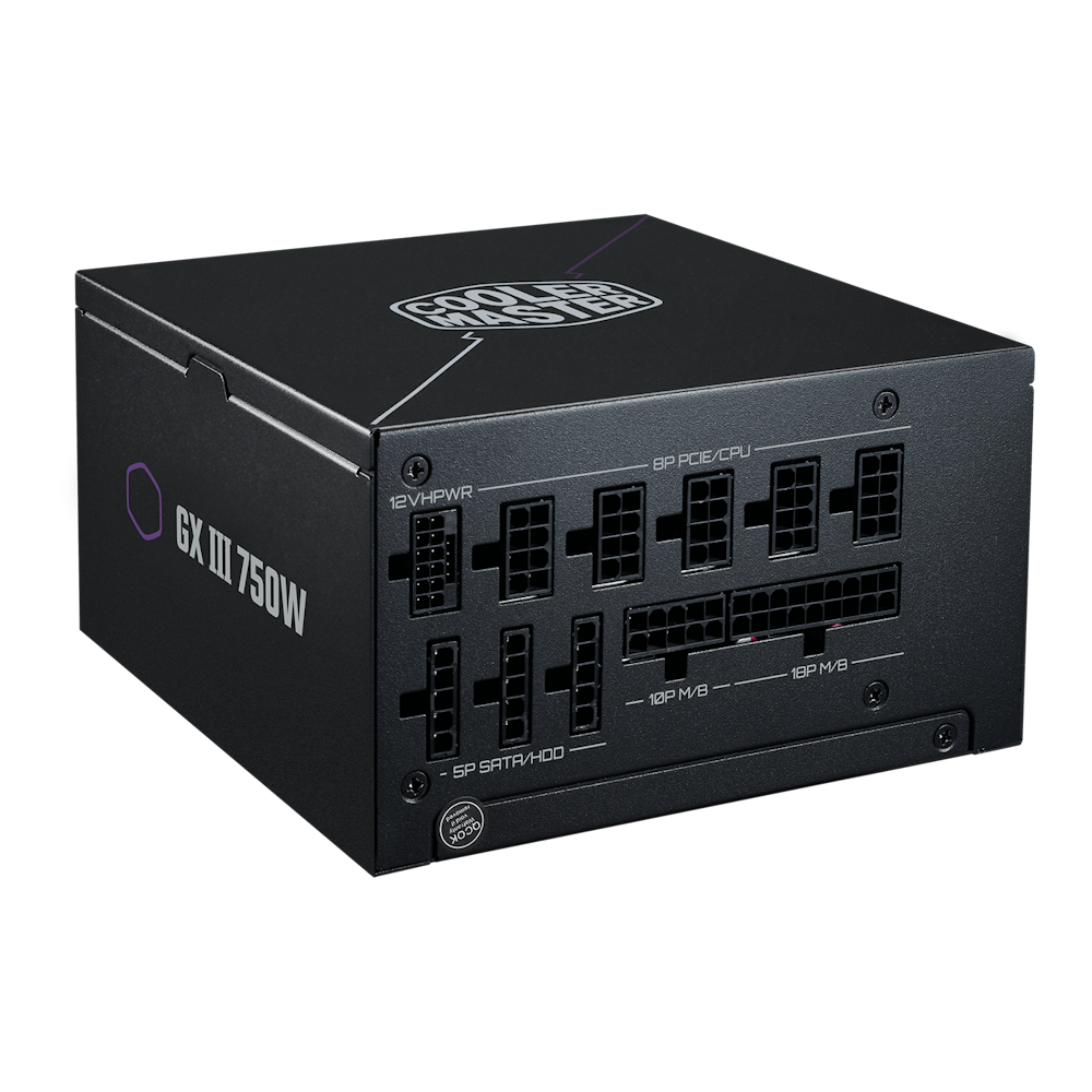 A large main feature product image of Cooler Master GX III 750W Gold ATX Modular PSU