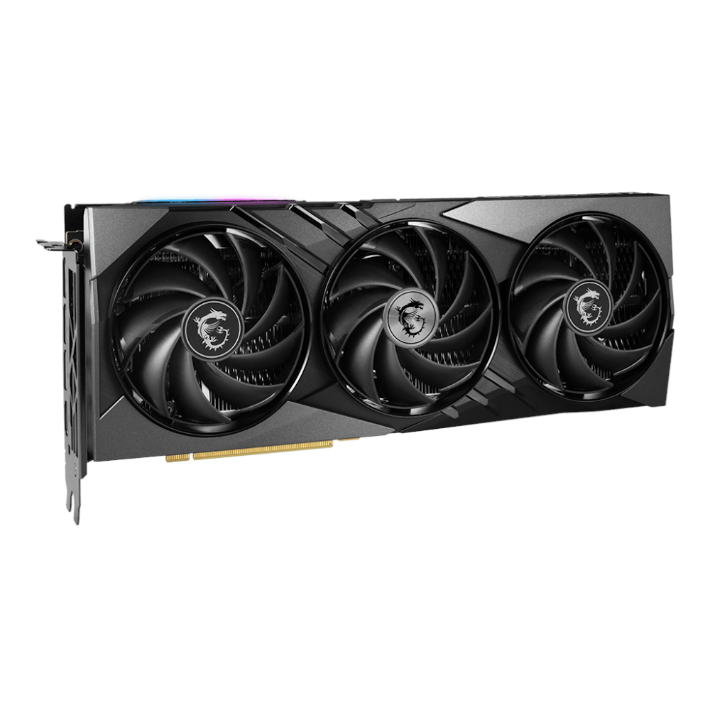 A large main feature product image of MSI GeForce RTX 4060 Ti Gaming X Slim 8GB GDDR6 - Black