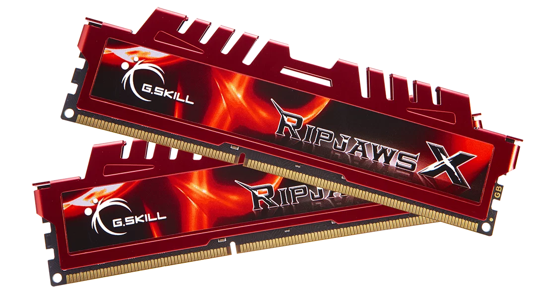 A large main feature product image of G.Skill Ripjaws X 16GB Kit (2x8GB) DDR3-1600 C10 (Red)