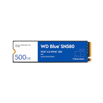 Product image of WD Blue SN580 PCIe Gen4 NVMe M.2 SSD - 500GB - Click for product page of WD Blue SN580 PCIe Gen4 NVMe M.2 SSD - 500GB