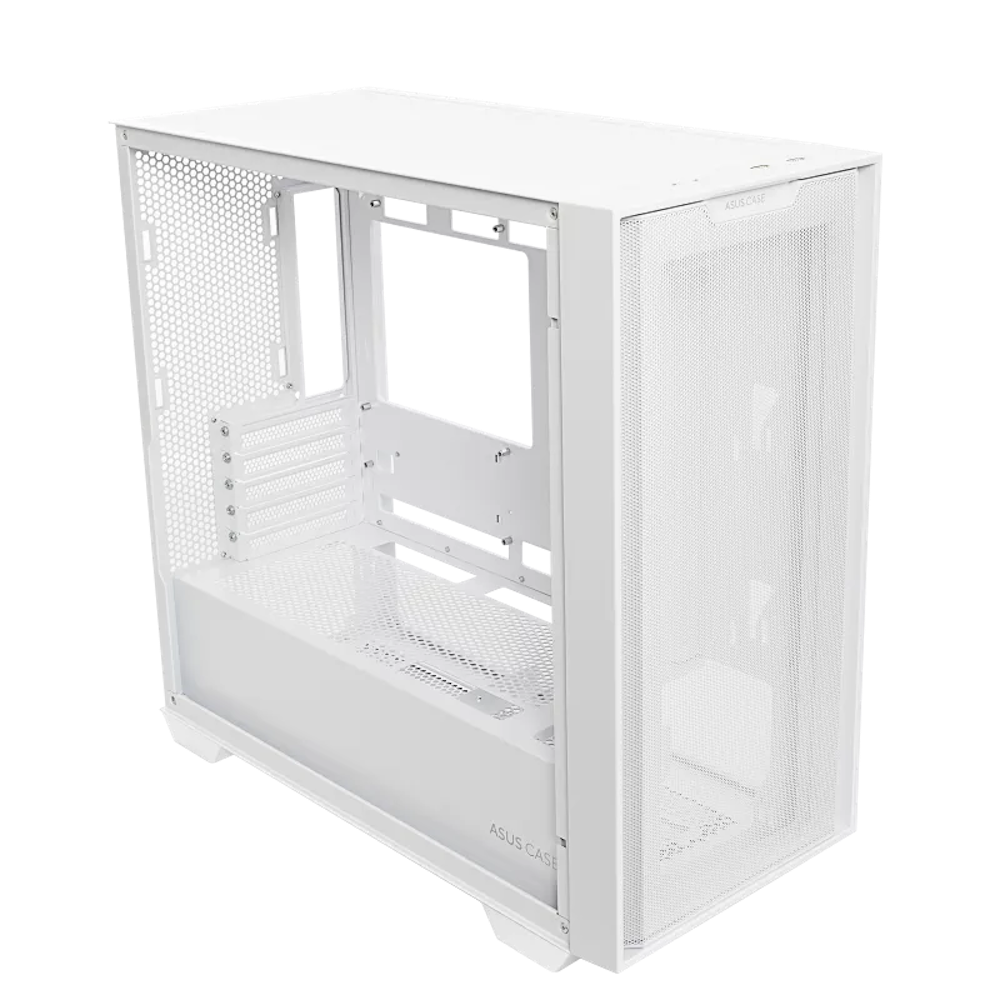 A large main feature product image of ASUS A21 mATX Tower Case - White