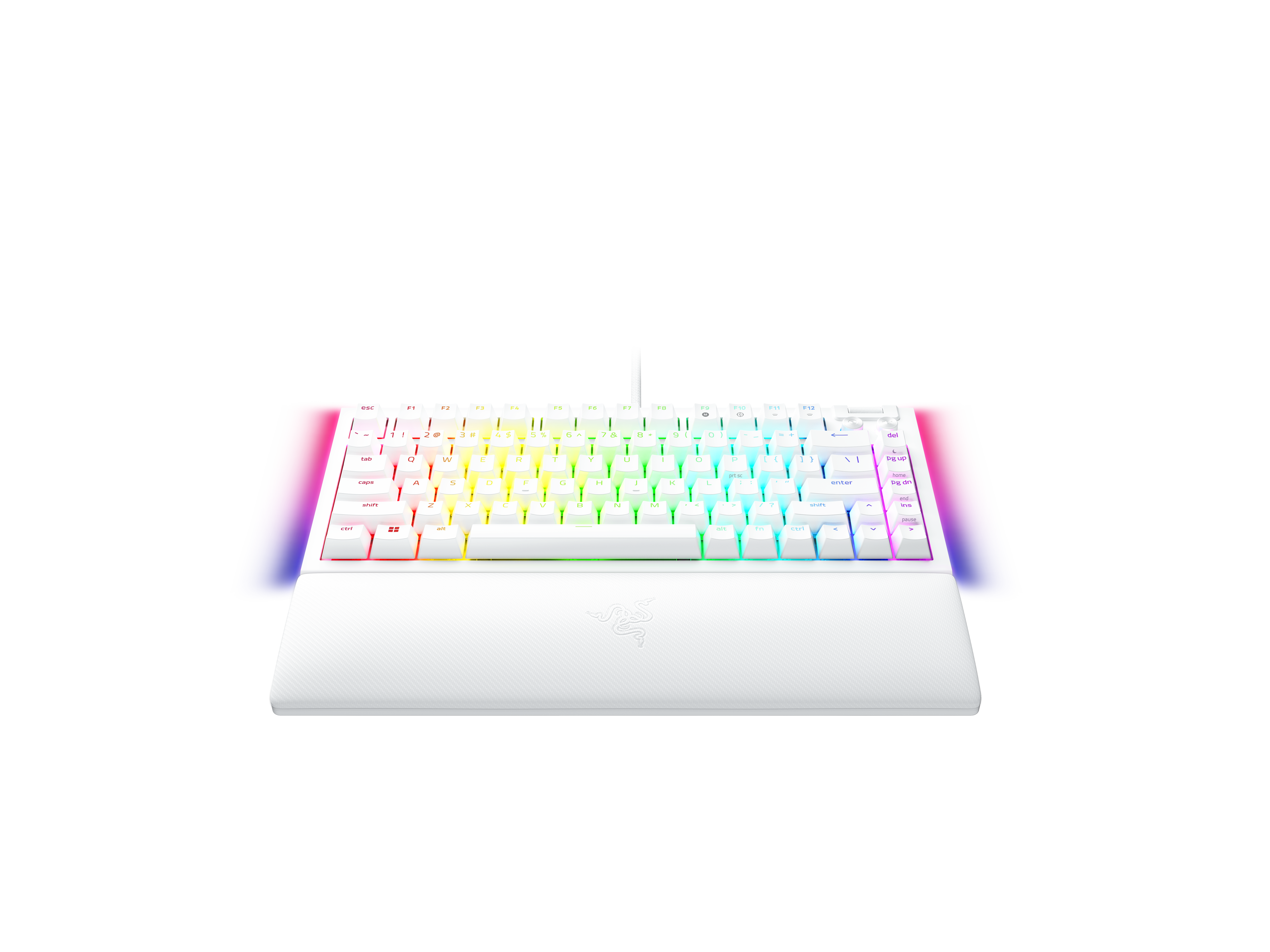 A large main feature product image of Razer BlackWidow V4 75% - Compact Mechanical Gaming Keyboard (White)