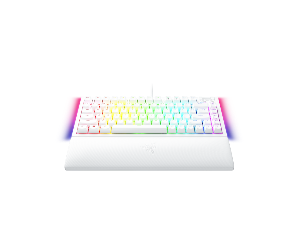 A large main feature product image of Razer BlackWidow V4 75% - Compact Mechanical Gaming Keyboard (White)