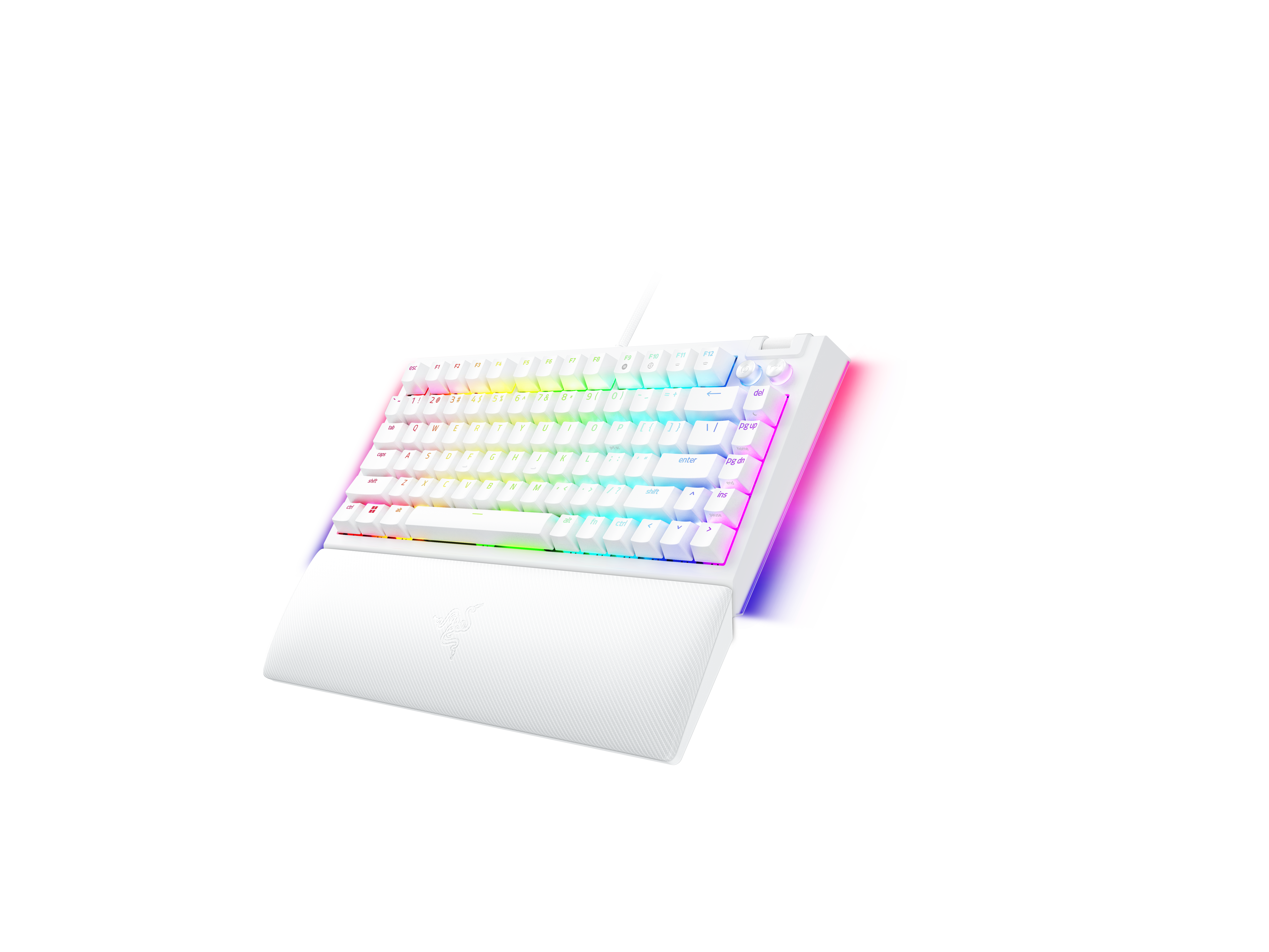 A large main feature product image of Razer BlackWidow V4 75% - Compact Mechanical Gaming Keyboard (White)