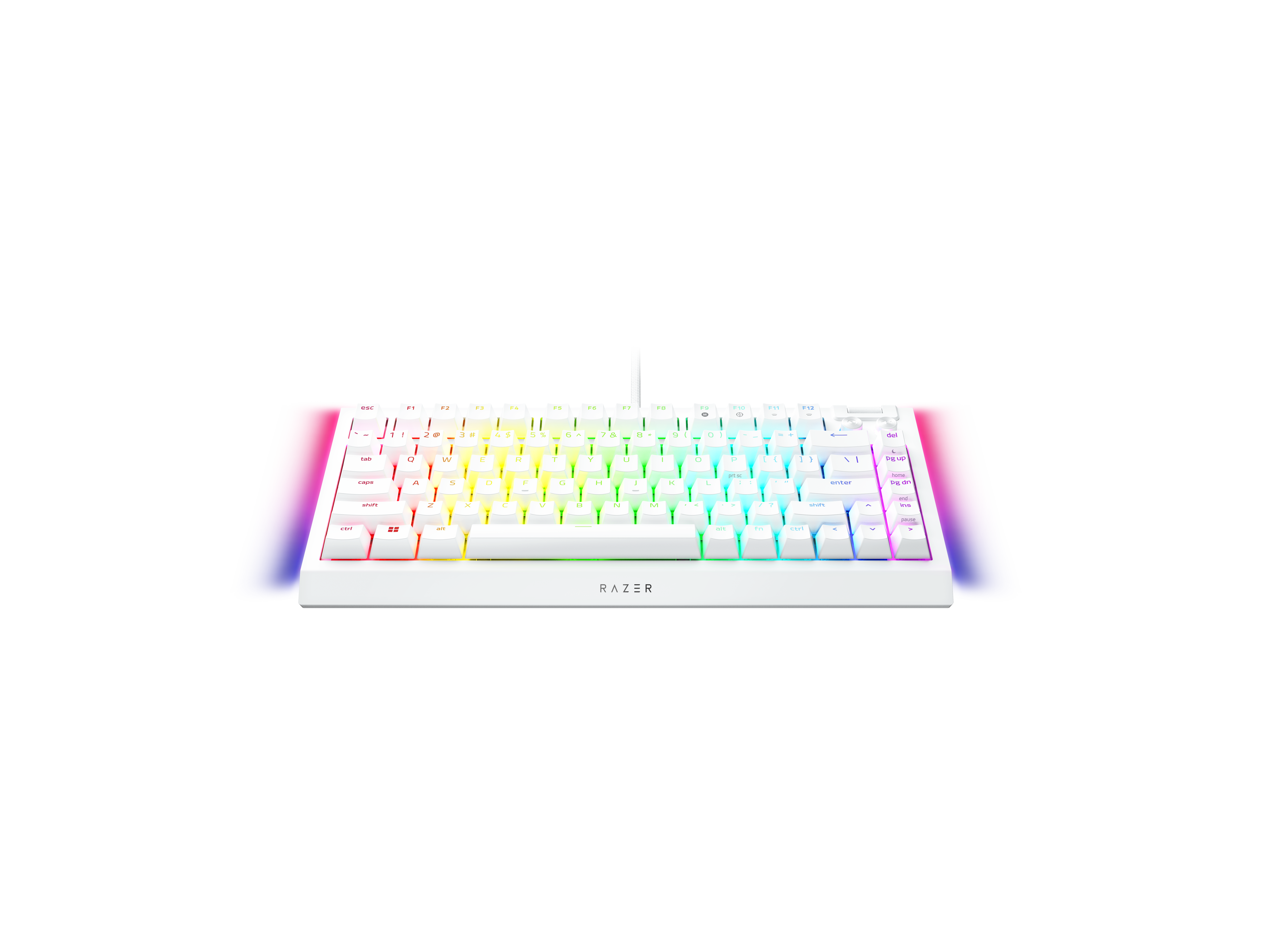 A large main feature product image of Razer BlackWidow V4 75% - Compact Mechanical Gaming Keyboard (White)