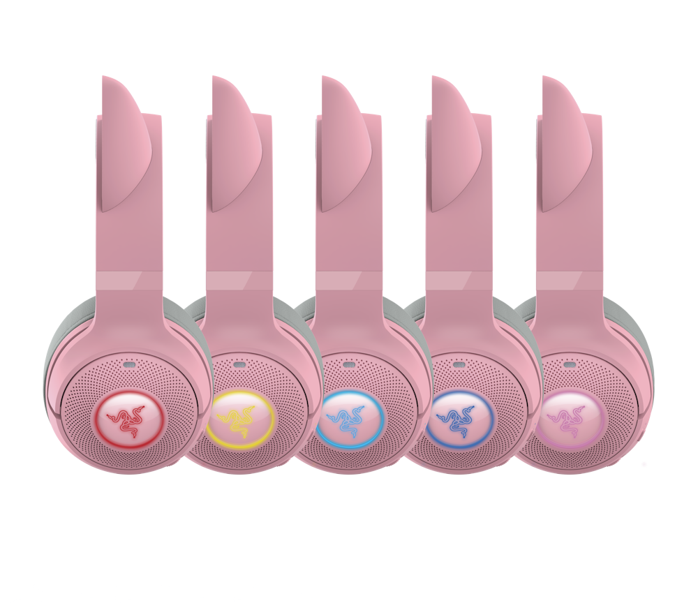 A large main feature product image of Razer Kraken Kitty V2 - Wireless Bluetooth RGB Gaming Headset (Quartz Pink)
