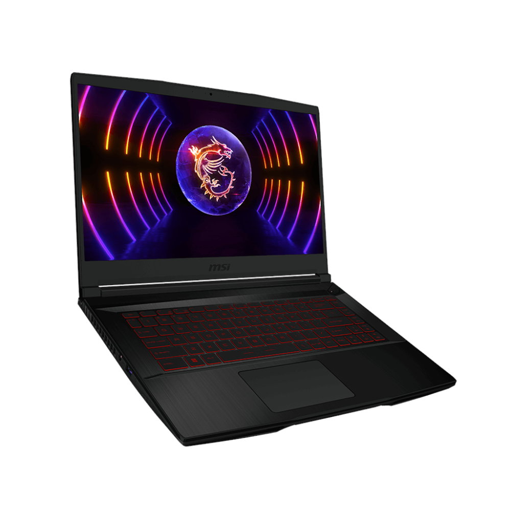 A large main feature product image of MSI Thin GF63 12VF-449AU 15.6" 144Hz 12th Gen i7 12650H RTX 4060 Win 11 Gaming Notebook
