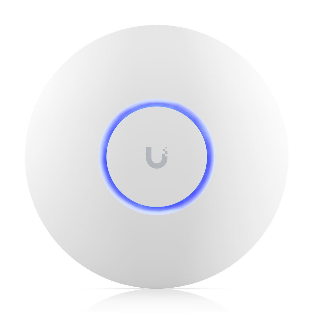 A large main feature product image of Ubiquiti UniFi U6+ Ceiling-Mounted Wi-Fi 6 Wireless Access Point
