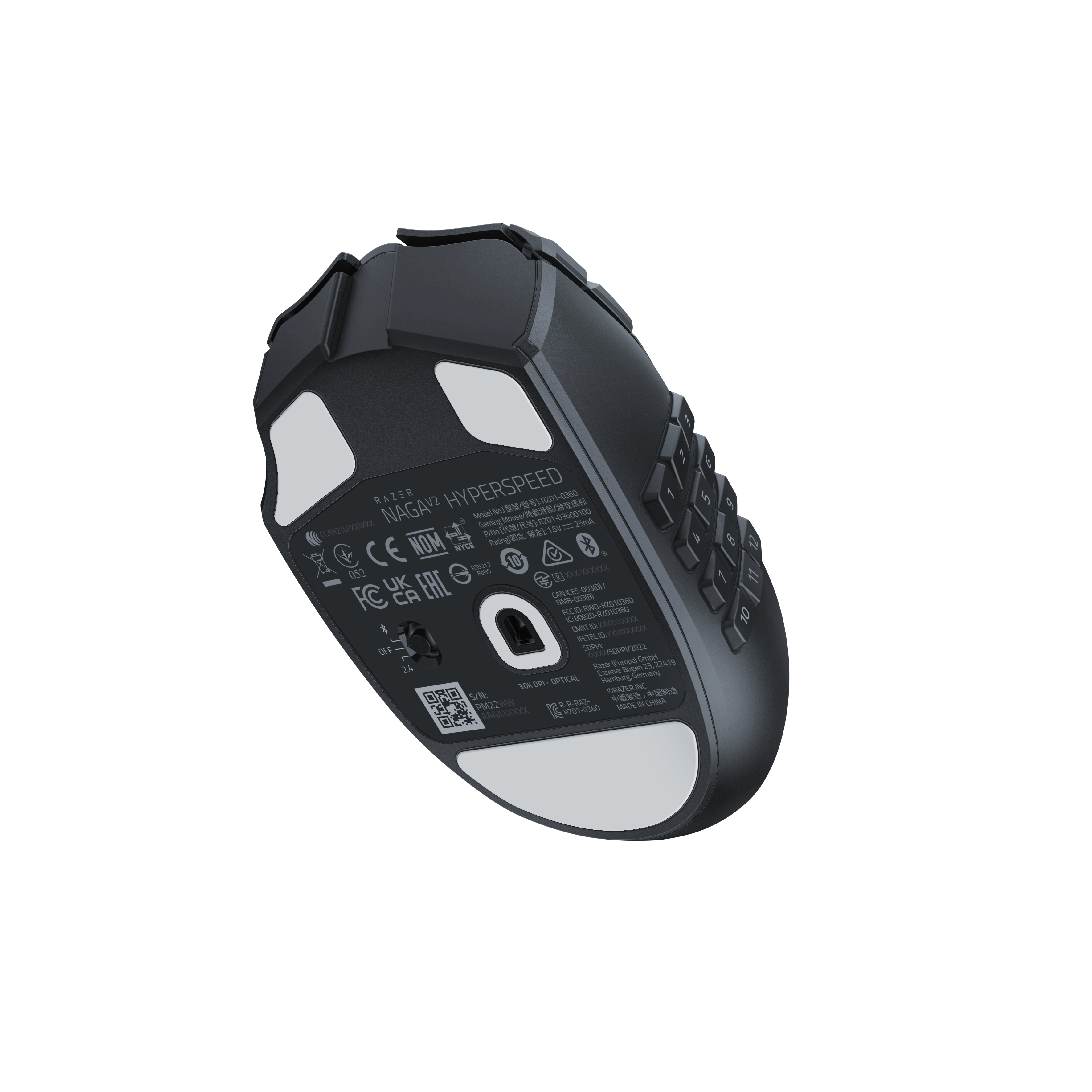 A large main feature product image of Razer Naga V2 HyperSpeed - Wireless MMO Gaming Mouse