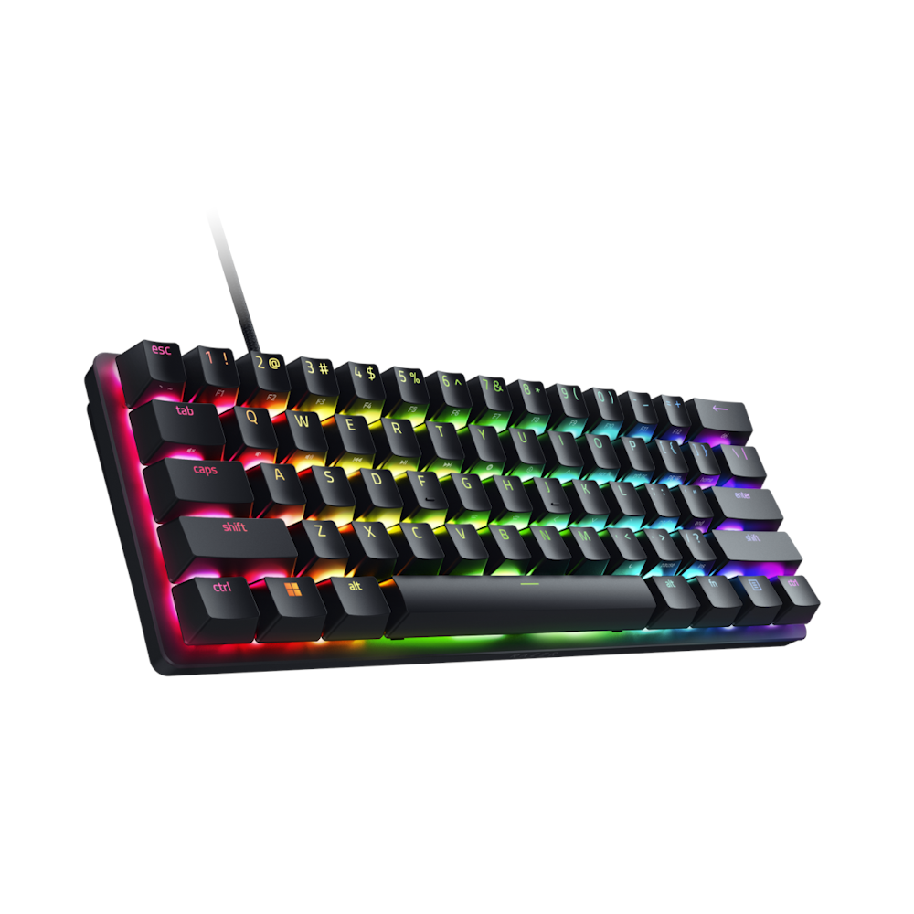A large main feature product image of Razer Huntsman V3 Pro Mini - 60% Analog Optical eSports Keyboard (Black)