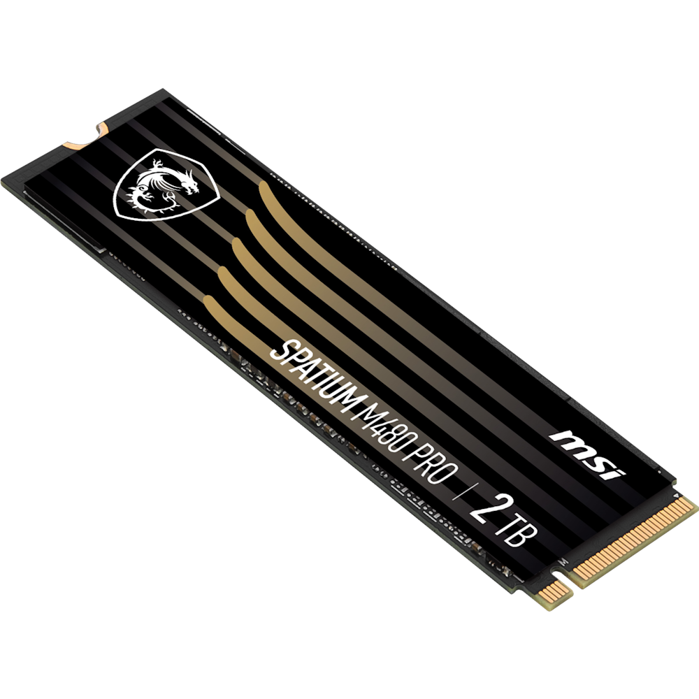 A large main feature product image of MSI Spatium M480 PRO PCIe 4.0 NVMe M.2 SSD - 2TB