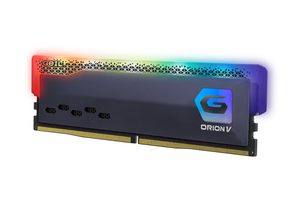 A large main feature product image of GeIL 32GB Kit (2x16GB) DDR5 Orion RGB C38 6000MHz - Black