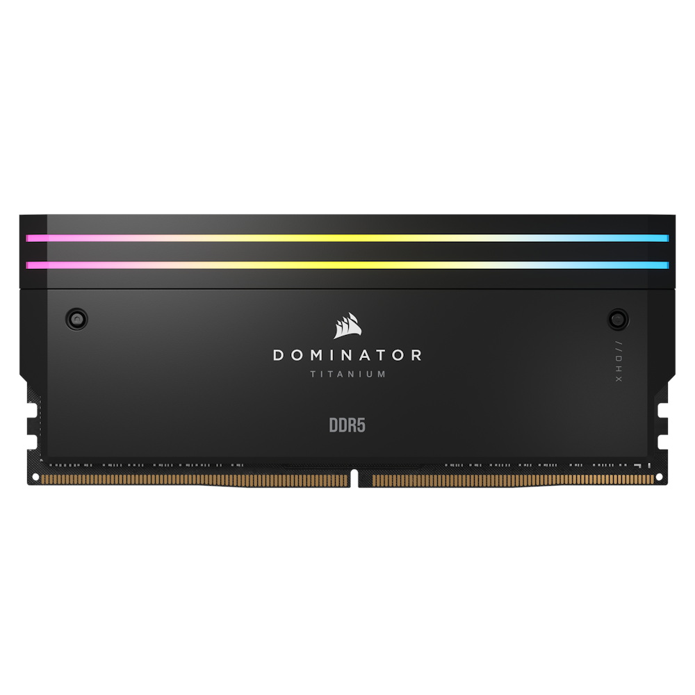 A large main feature product image of Corsair 32GB Kit (2x16GB) DDR5 Dominator Titanium RGB C32 6400MT/s - Black