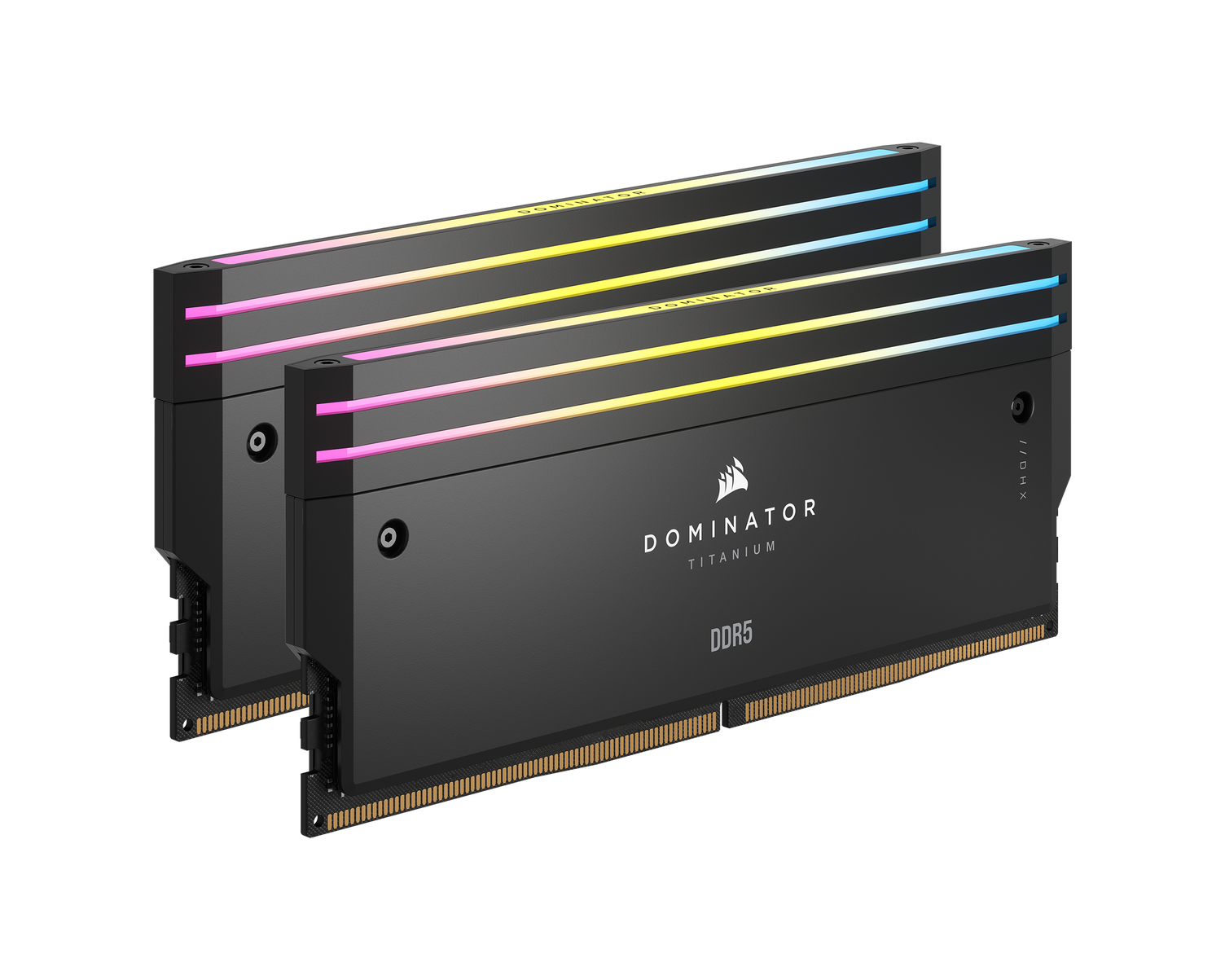 A large main feature product image of Corsair Dominator Titanium RGB 32GB Kit (2x16GB) XMP DDR5-7200 C34