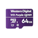 A product image of WD Purple Surveillance microSD Card - 64GB
