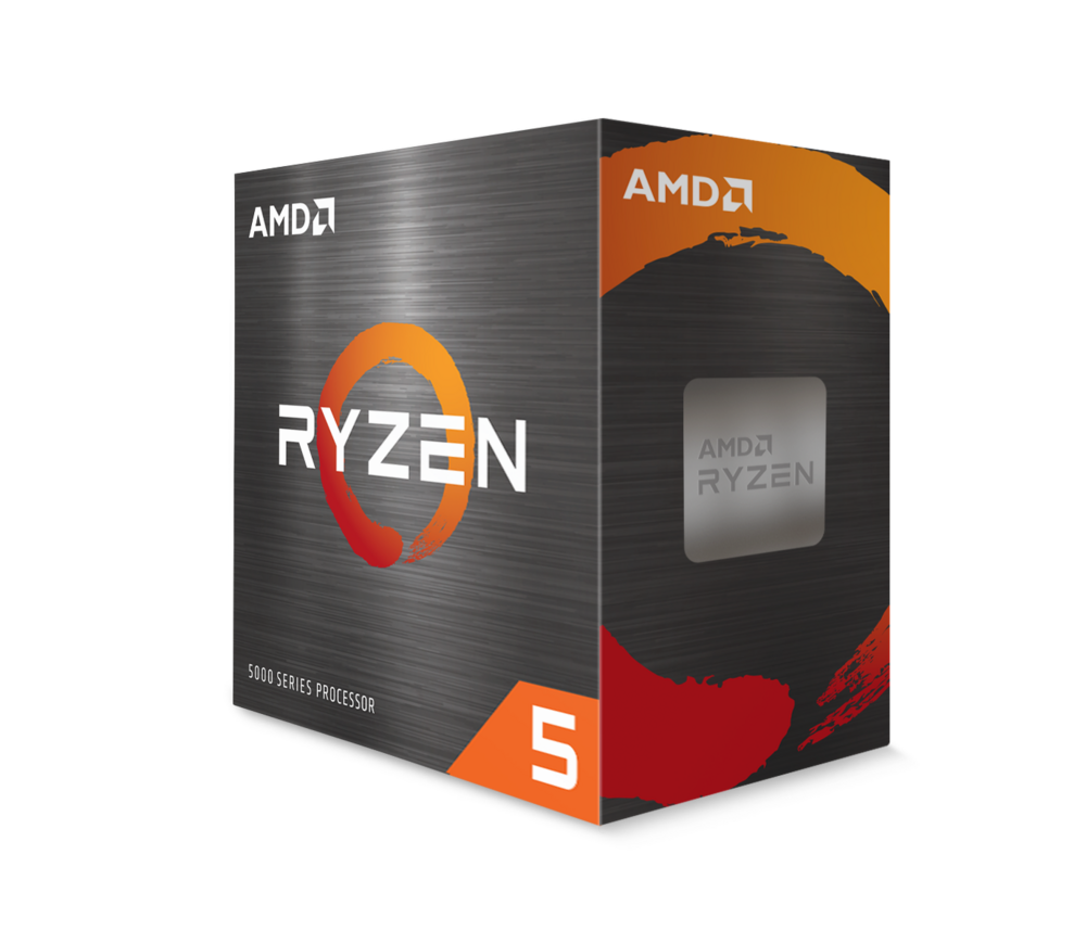 A large main feature product image of AMD Ryzen 5 5600X 6 Core 12 Thread Up To 4.6Ghz AM4 - With Wraith Stealth Cooler