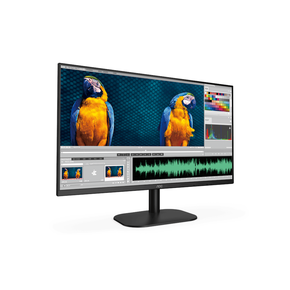 A large main feature product image of AOC Q27B2S2 27" QHD 100Hz IPS Monitor