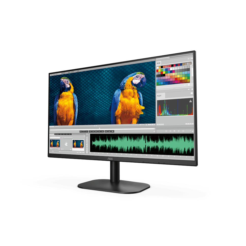 A large main feature product image of AOC Q27B2S2 27" QHD 100Hz IPS Monitor