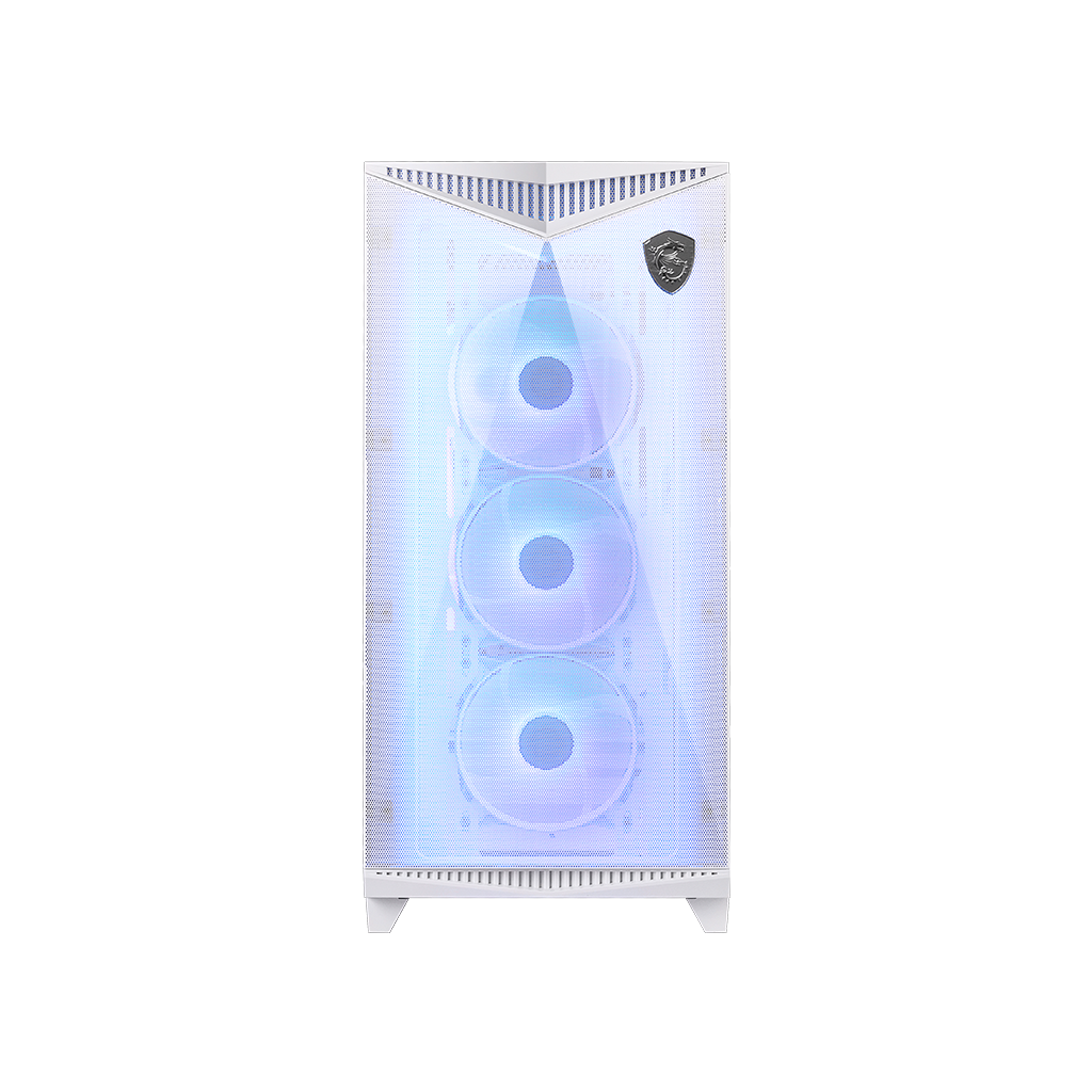 A large main feature product image of MSI MPG Gungnir 300R Airflow Mid Tower Case - White