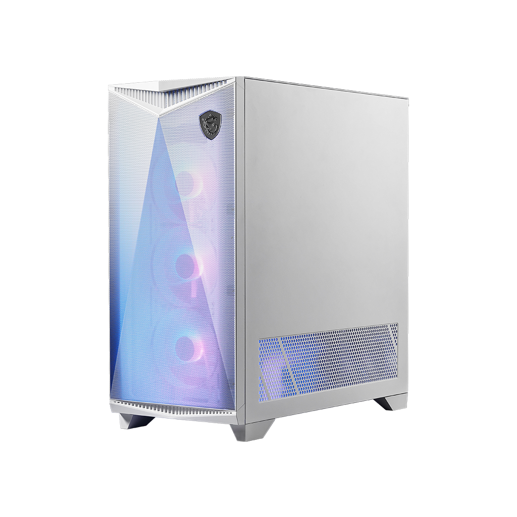 A large main feature product image of MSI MPG Gungnir 300R Airflow Mid Tower Case - White