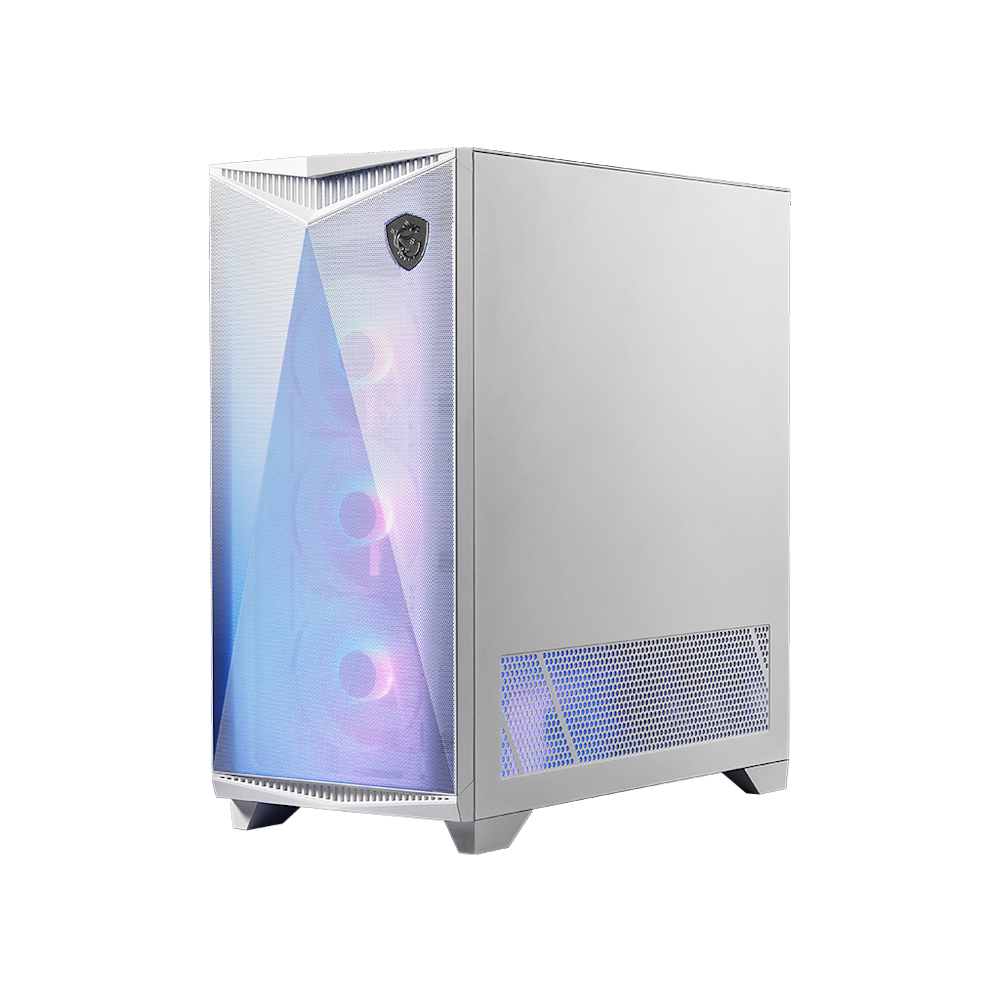 A large main feature product image of MSI MPG Gungnir 300R Airflow Mid Tower Case - White
