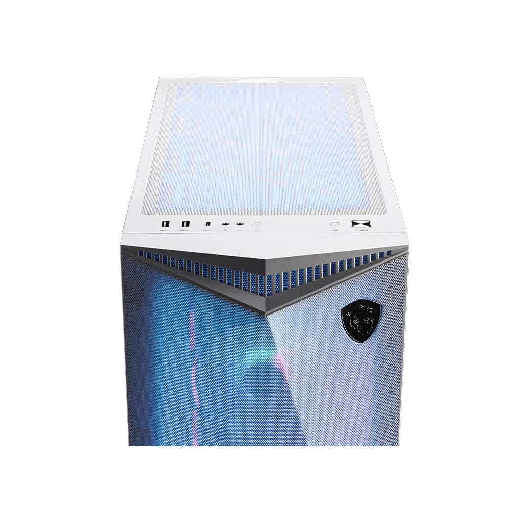 A large main feature product image of MSI MPG Gungnir 300R Airflow Mid Tower Case - White