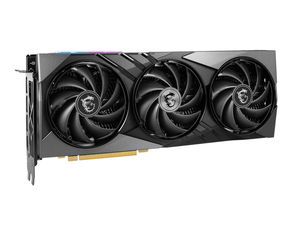 A large main feature product image of MSI GeForce RTX 4070 Gaming X Slim 12GB GDDR6 - Black