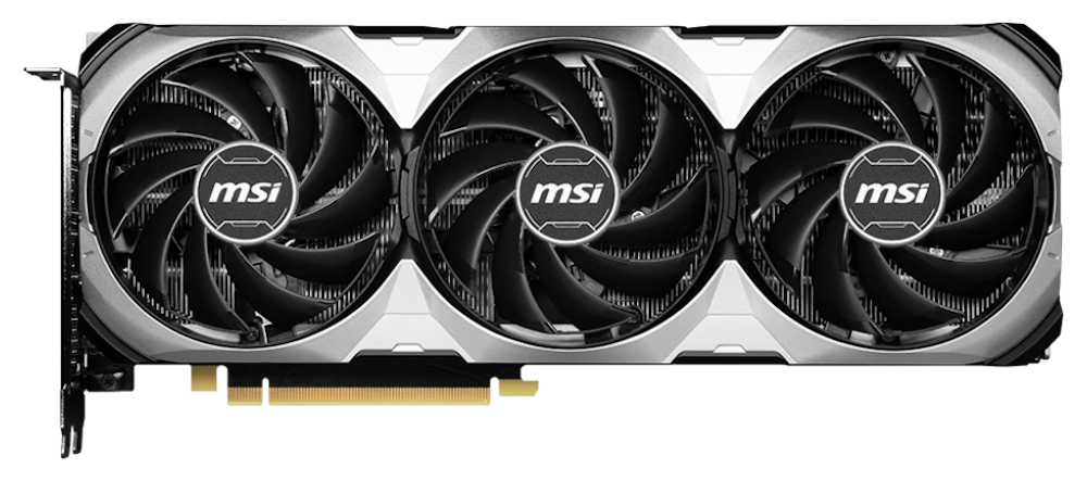 A large main feature product image of MSI GeForce RTX 4070 Ventus 3X E OC 12GB GDDR6