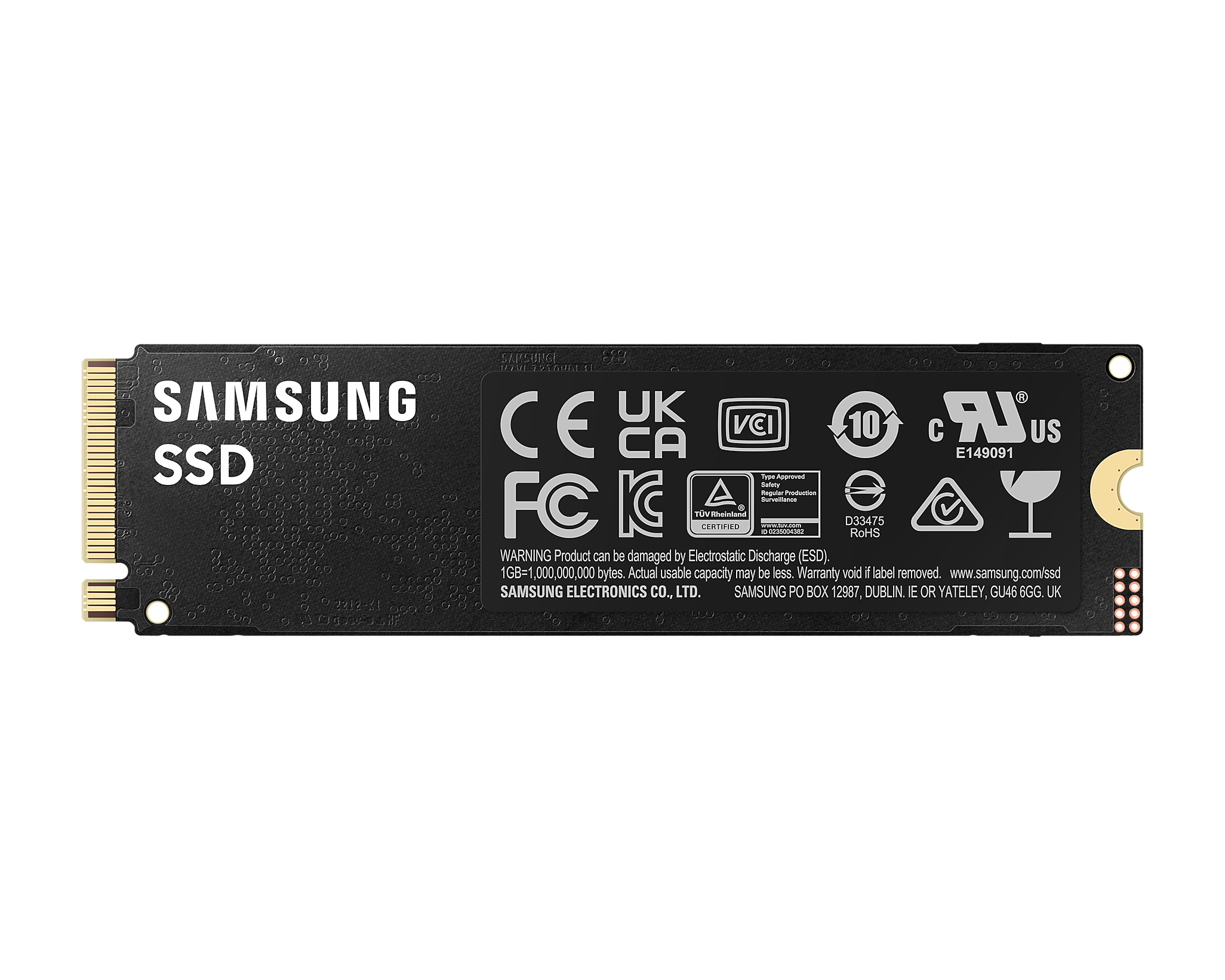 A large main feature product image of Samsung 990 Pro PCIe Gen4 NVMe M.2 SSD - 4TB