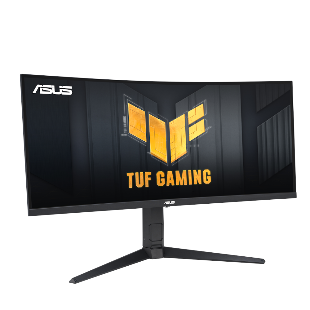 A large main feature product image of ASUS TUF VG34VQL3A 34" Curved UWQHD Ultrawide 180Hz VA Monitor