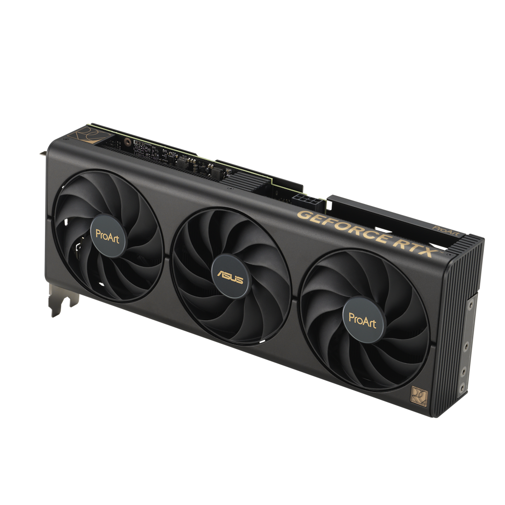 A large main feature product image of ASUS GeForce RTX 4070 ProArt OC 12GB GDDR6X