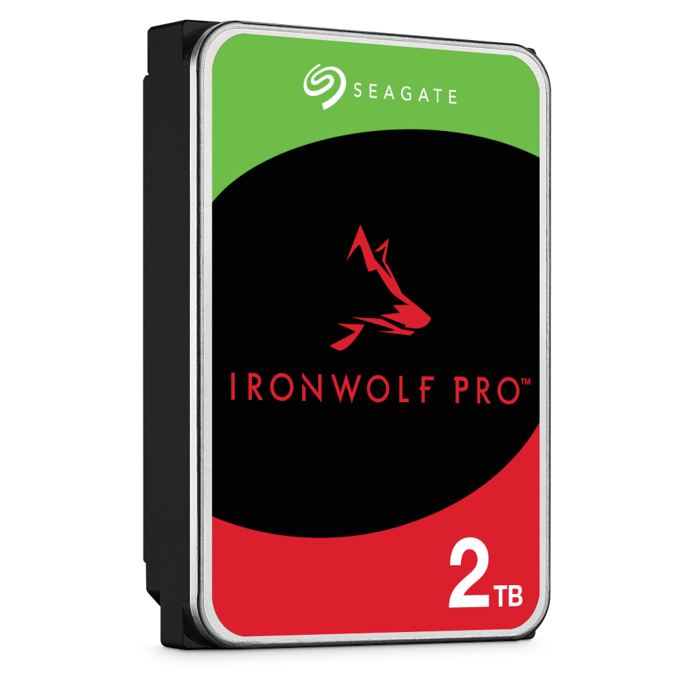 A large main feature product image of Seagate IronWolf Pro 3.5" NAS HDD - 2TB 256MB