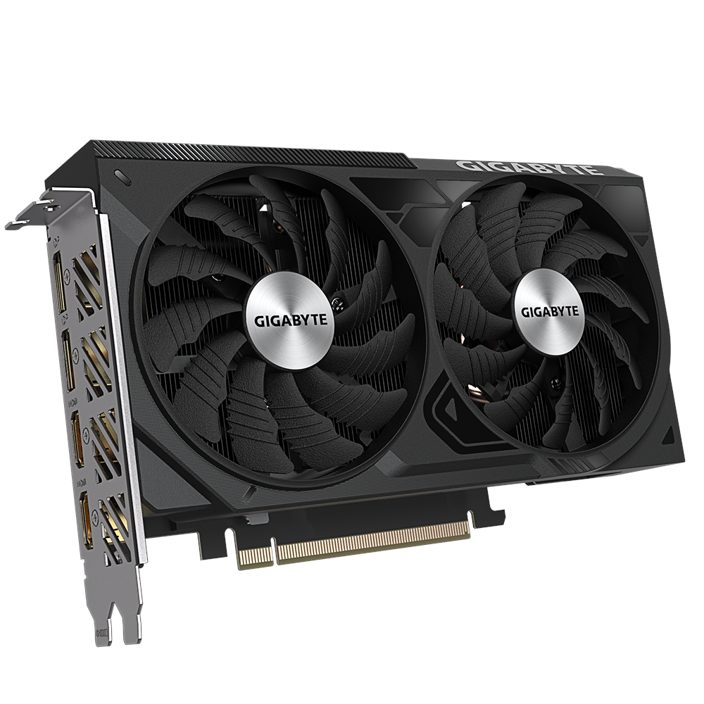 A large main feature product image of Gigabyte GeForce RTX 4060 Ti Windforce OC 8GB GDDR6