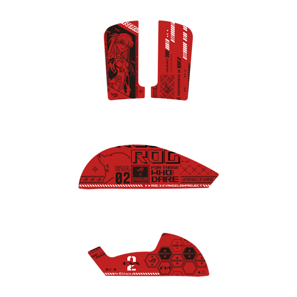 A large main feature product image of ASUS ROG Harpe Ace Mouse Grip Tape - EVA-02 Edition
