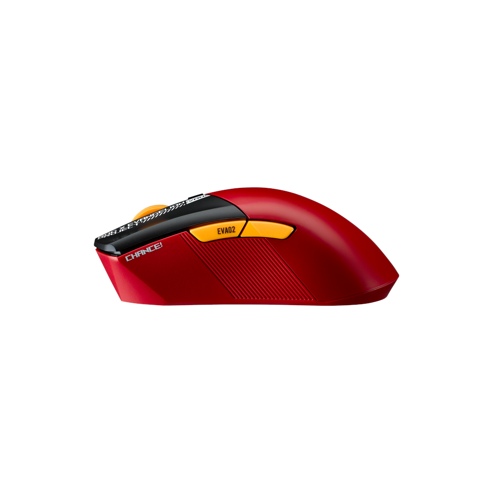 A large main feature product image of ASUS ROG Glaidus III Wireless Aimpoint Gaming Mouse - EVA-02 Edition