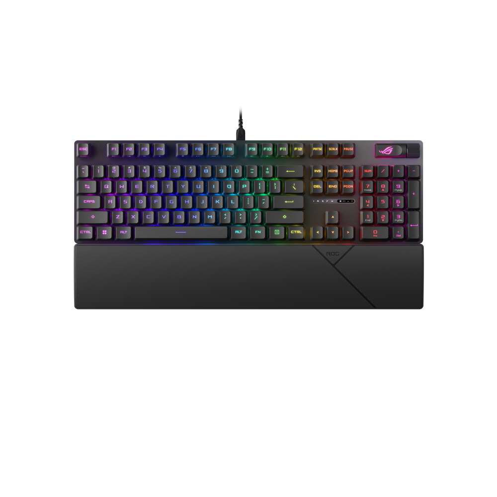 A large main feature product image of ASUS ROG Strix Scope II RX Mechanical Gaming Keyboard - RX Red Switch