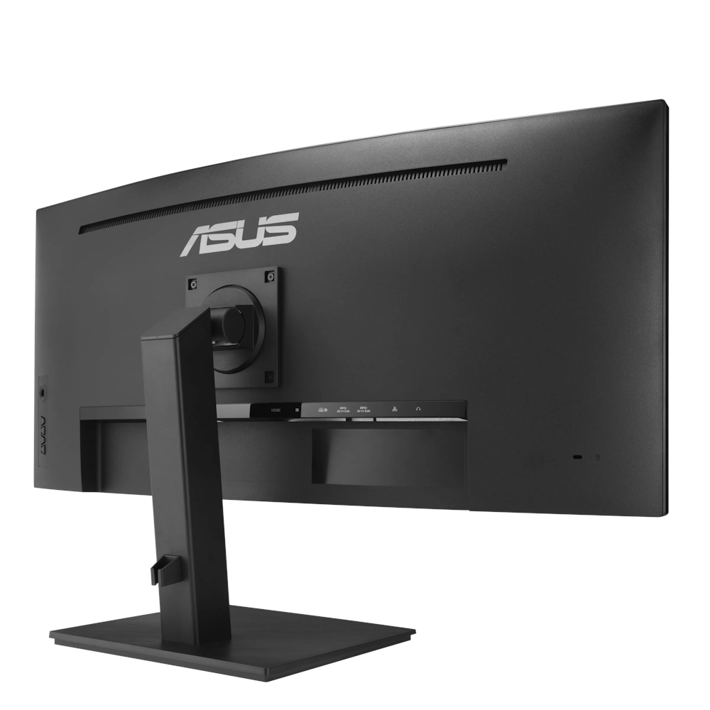 A large main feature product image of ASUS VA34VCPSN 34" Curved UWQHD Ultrawide 100Hz VA Monitor