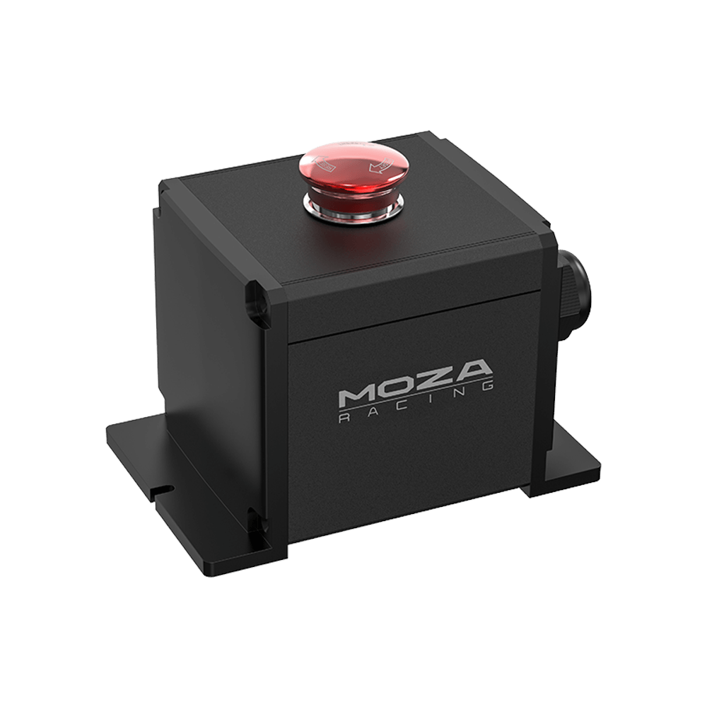A large main feature product image of MOZA E-Stop Switch
