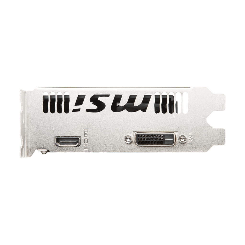 A large main feature product image of MSI GeForce GT 1030 Aero ITX OC 4GB DDR4