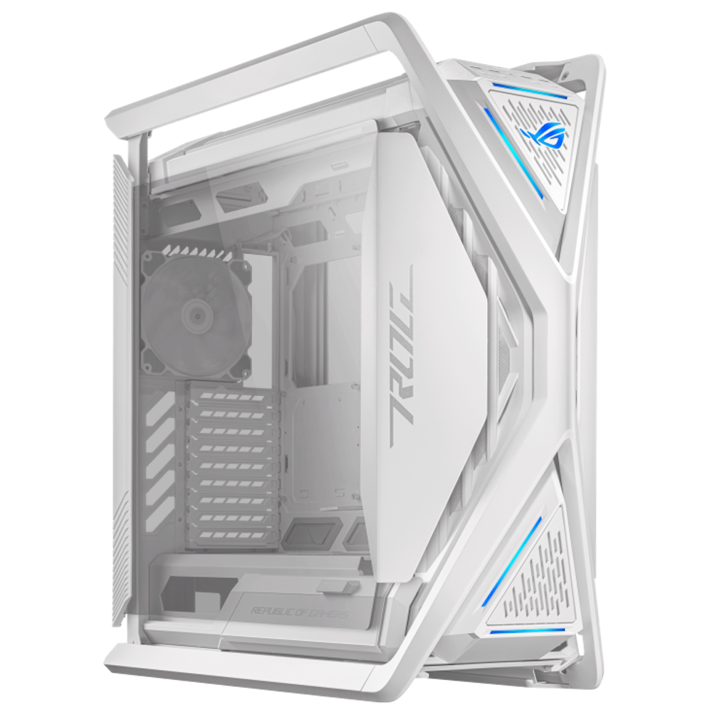 A large main feature product image of ASUS ROG Hyperion GR701 Full Tower Case - White