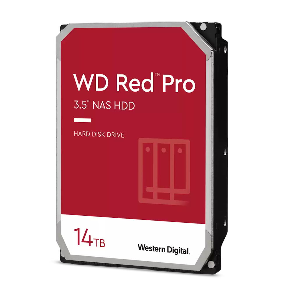 A large main feature product image of WD Red Pro 3.5" NAS HDD - 14TB 512MB