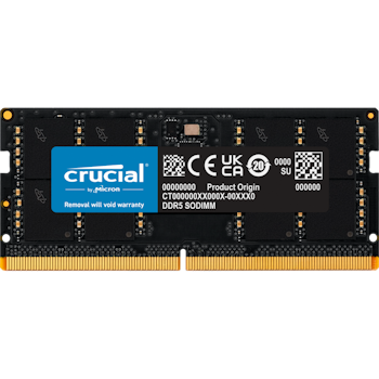 Product image of Crucial 32GB Single (1x32GB) DDR5 SO-DIMM CL46 5600Mhz - Click for product page of Crucial 32GB Single (1x32GB) DDR5 SO-DIMM CL46 5600Mhz